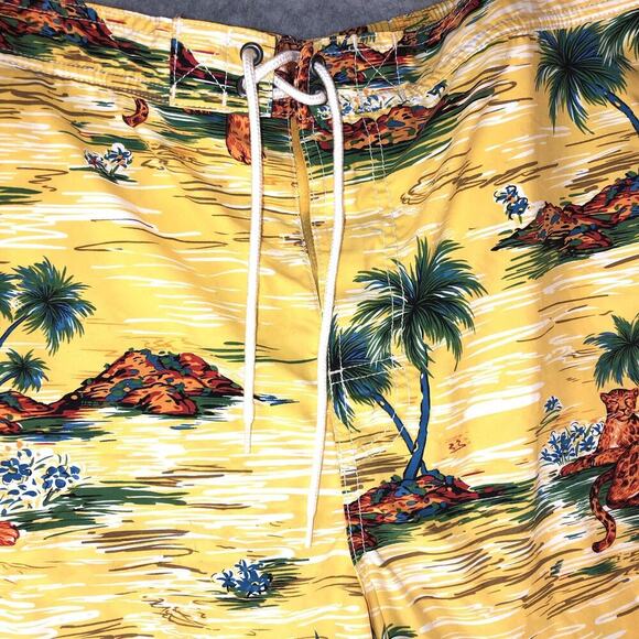 POLO RALPH LAUREN Shorts XL Vtg KAILUA 7.25" TRUNK BOARD Shorts Leopard Lined - Picture 4 of 13